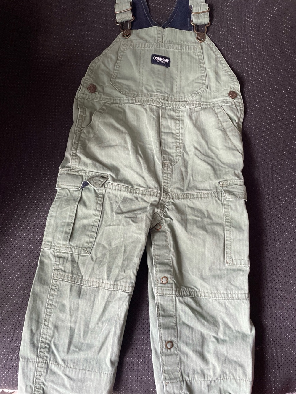 OshKosh B'gosh Light Green Kids Cargo Overalls